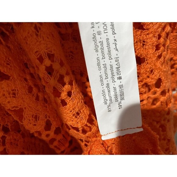 Zara langes Kleid Lochspitze orange rot Lachs Sommerkleid Strand Limited,Small - Picture 4 of 12